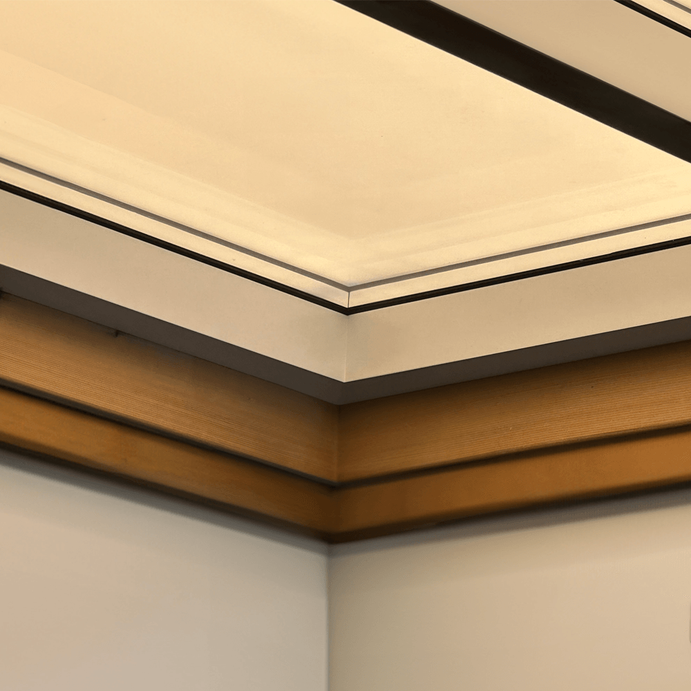 Innerscene Circadian Sky with warm sunset colors installed on ceiling