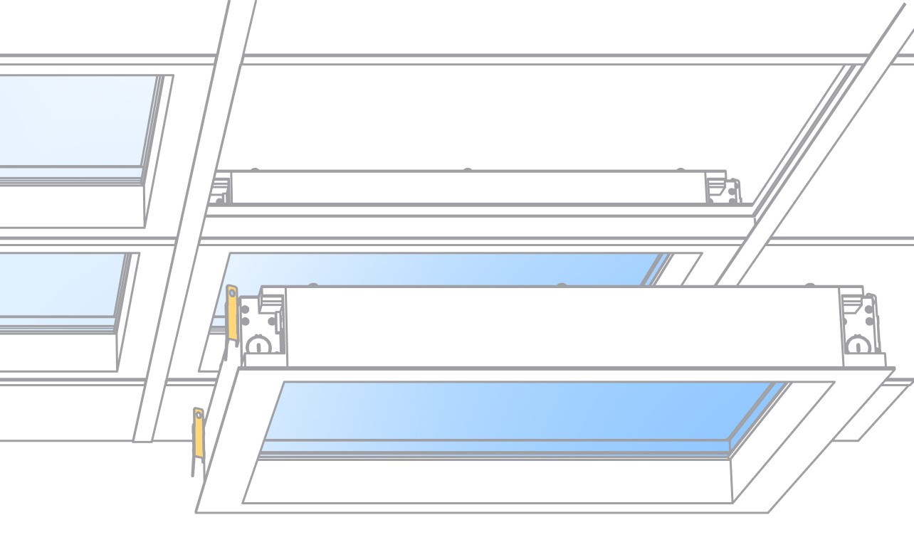 Innerscene Circadian Sky installation diagram for grid ceiling