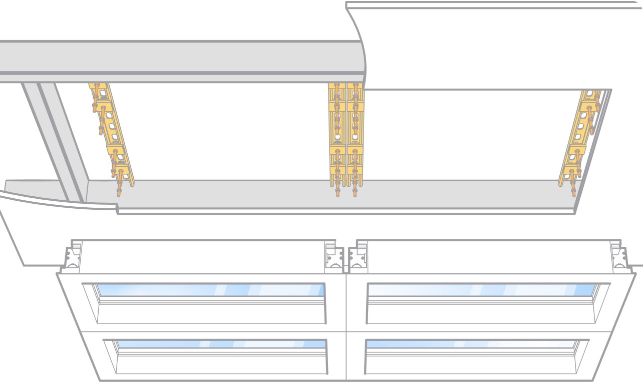 Innerscene Circadian Sky installation diagram for hard ceiling