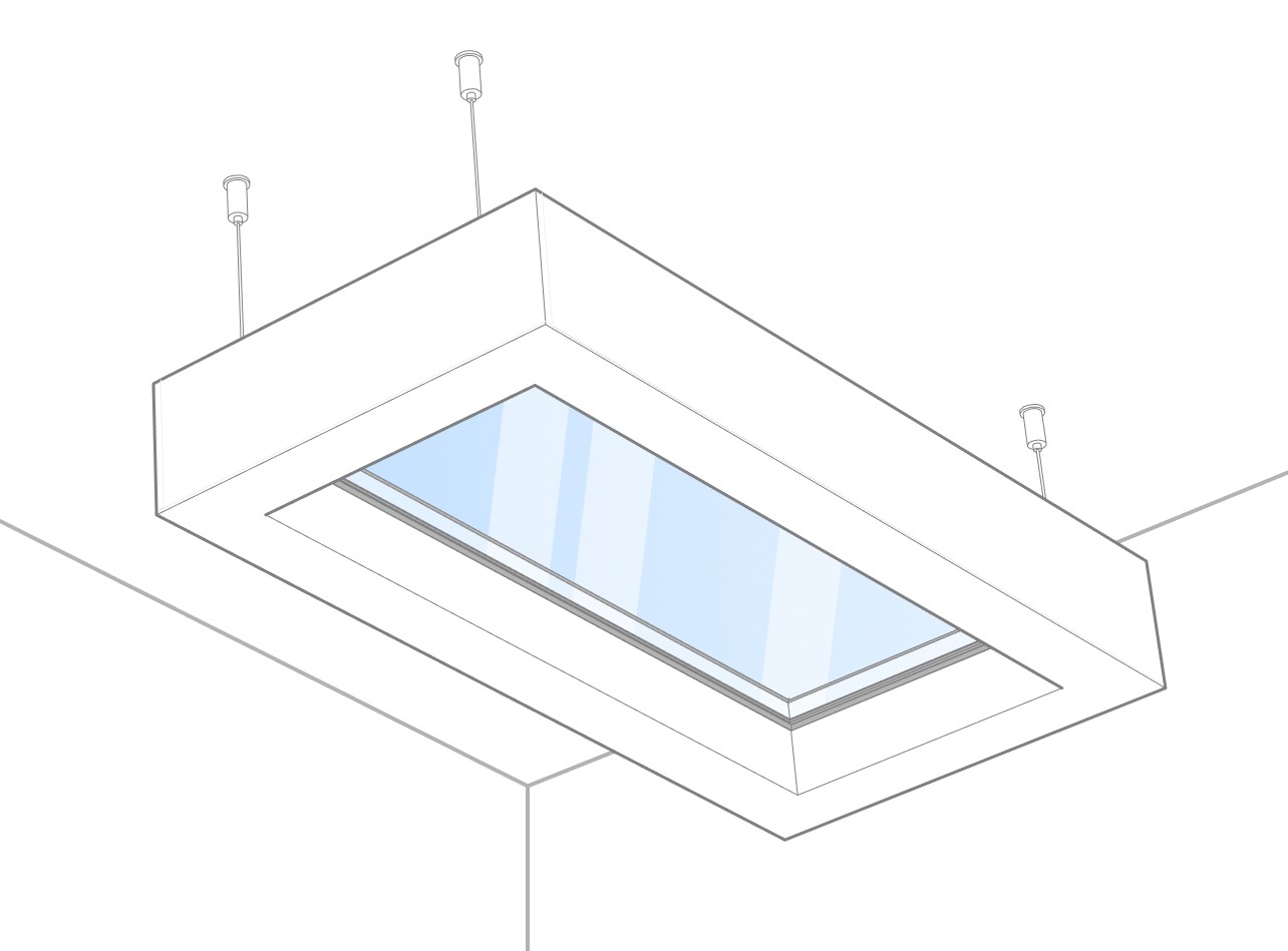 Innerscene Circadian Sky installation diagram for suspended unit