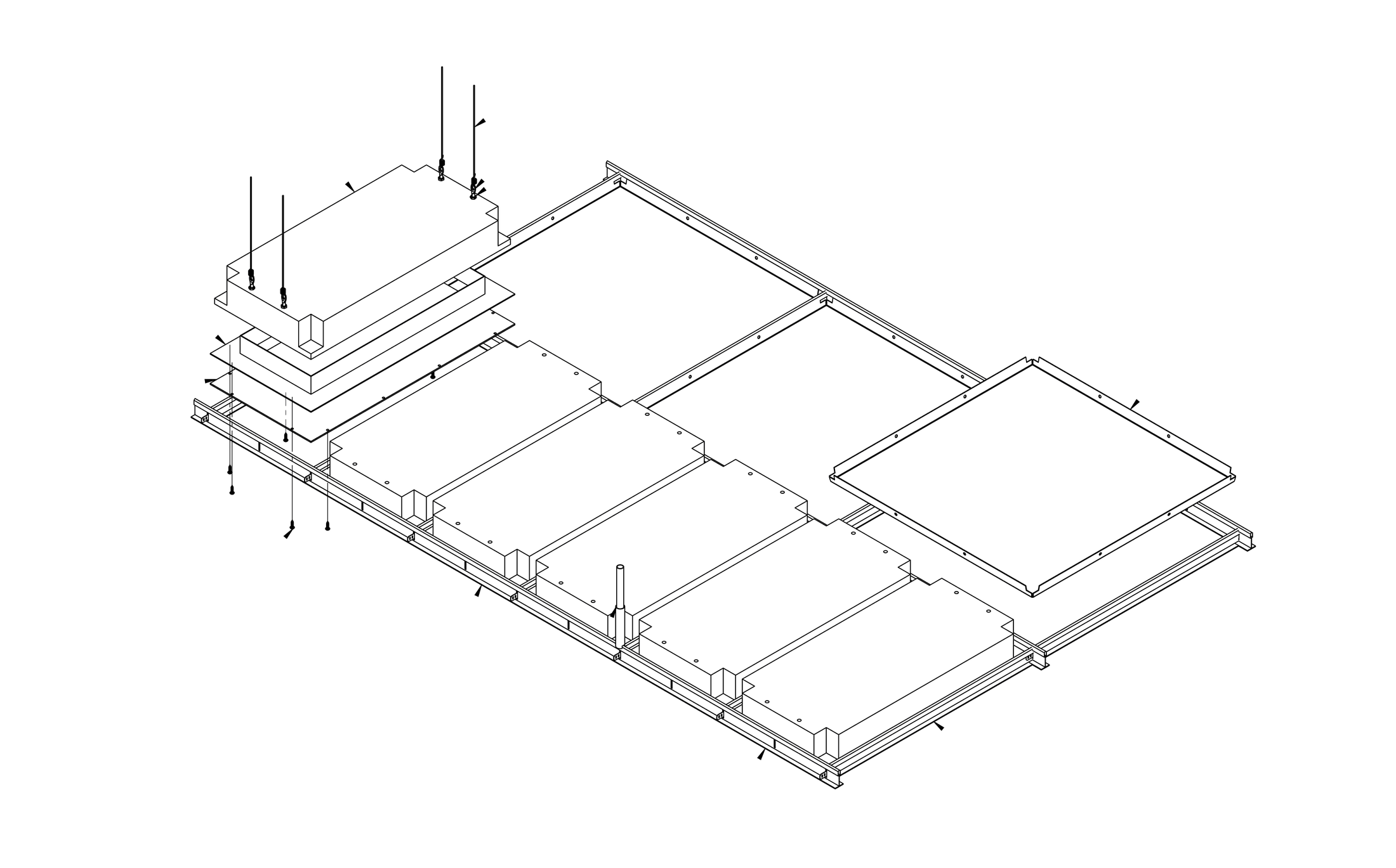 BHG - Isometric assembly of CS12 with Lockdown grid system (CAD)