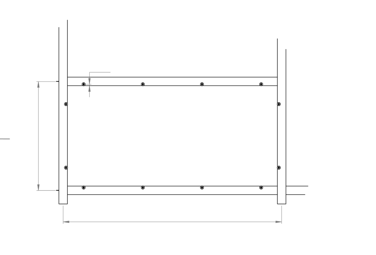 BHG - Pin-in Torx screw spacing detail, CS12 in Lockdown grid (CAD)