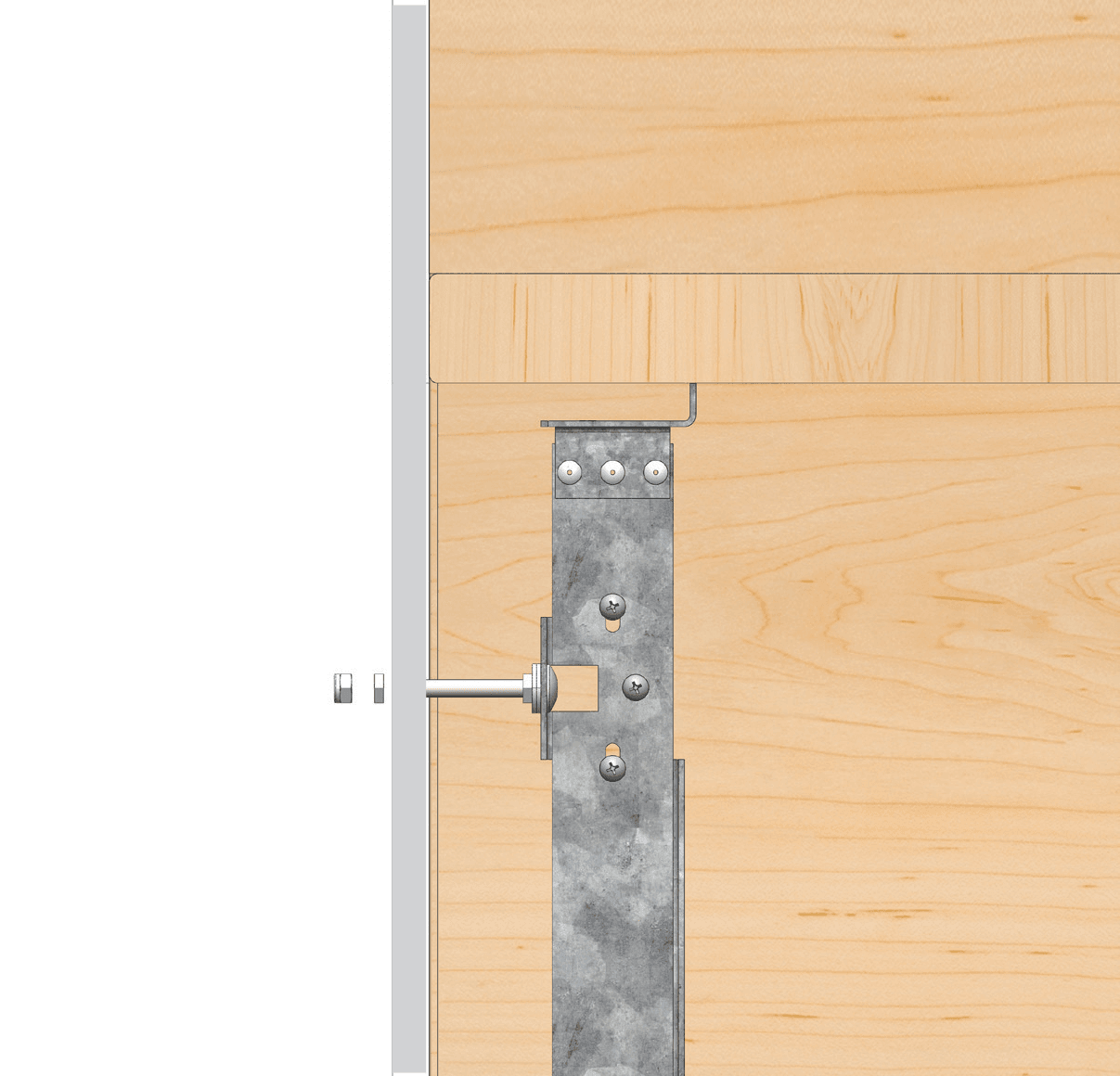 Cross section view of NC Housing in stud wall